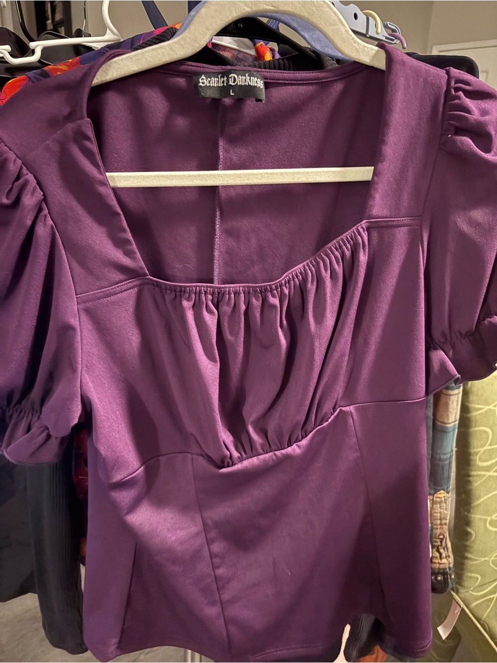 Scarlet & Violet Purple Puff-Sleeve Women’s shirt